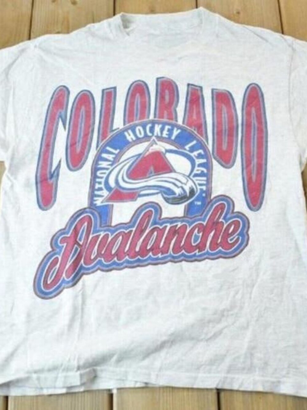1990S Colorado Avalanche Nhl Graphic Shirt White